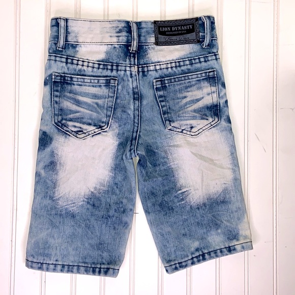Lion Dynasty Acid Washed Denim Jean Shorts Size 6 Slim - Picture 8 of 12